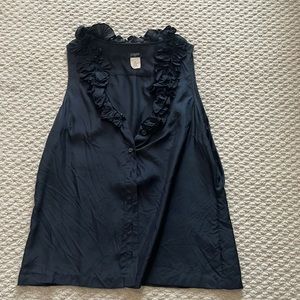 Jcrew black ruffle blouse